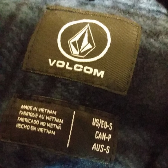 VOLCOM SNAP BUTTON WALLACE JACKET NAVY BLUE BLACK PLAID SIZE SMALL NWT - Picture 9 of 9